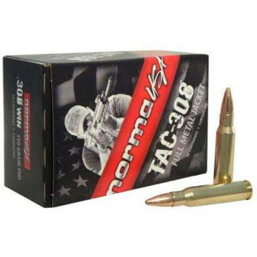 Norma .308 Winchester 147gr FMJ Brass Cased Centerfire Rifle Ammo, 50  Rounds