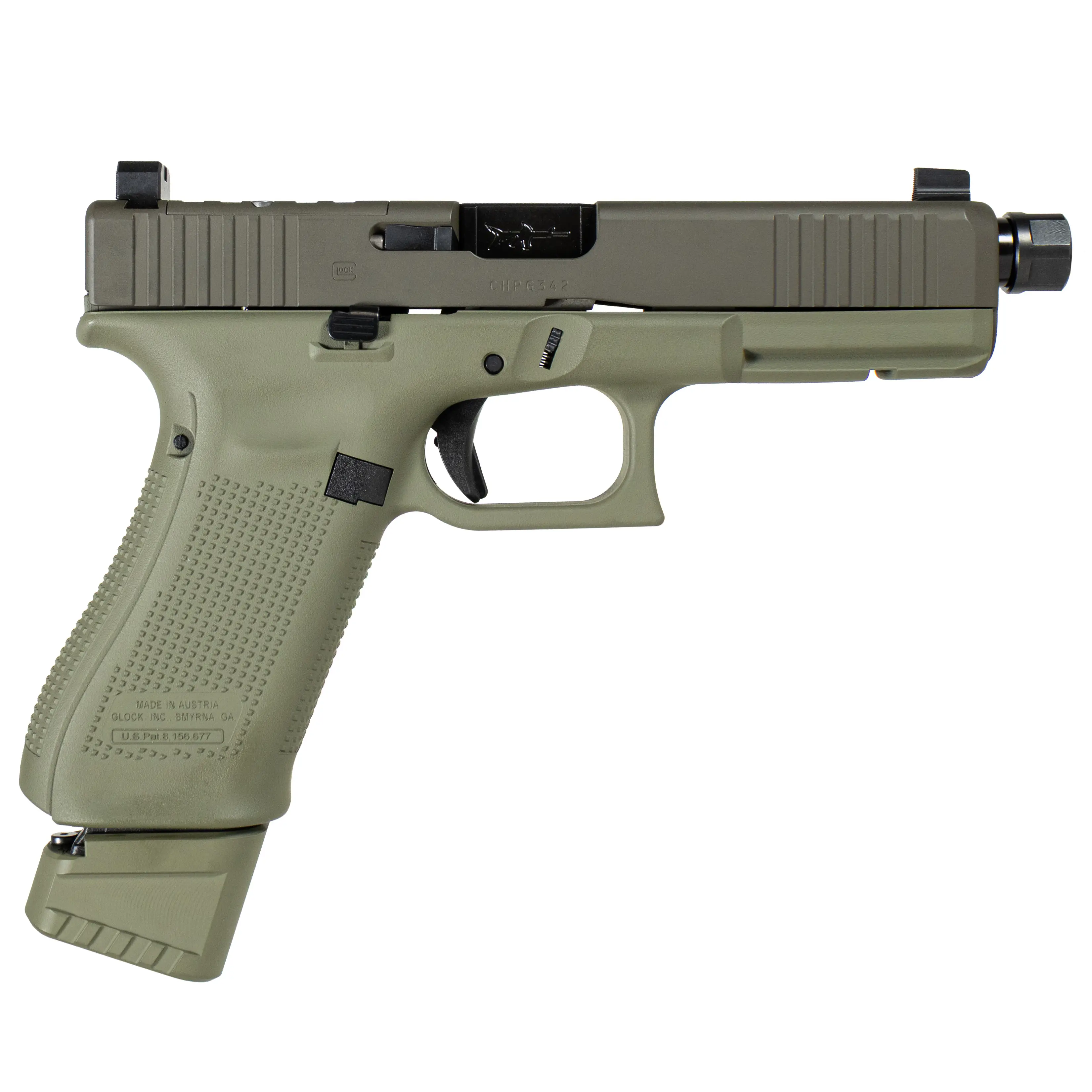 GLOCK 17V C4 OD GREEN 9MM 17RD BLACK BARREL SUPPRESSOR HEIGHTS